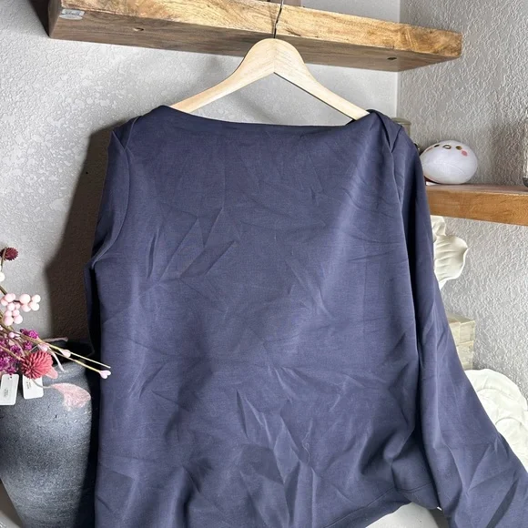 ADAY Getaway Boat Neck Blouse • Midnight Blue • Sz M • $178 - Picture 6 of 7
